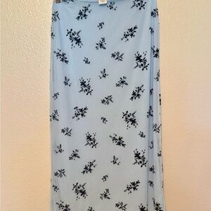 No Boundaries Sky Blue Floral Maxi Skirt